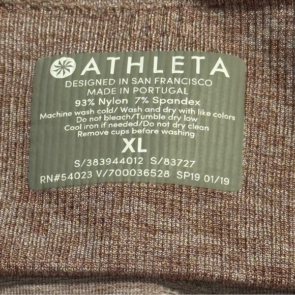 Athleta Allegro Support Tank Top Pink Tan Sugarplum Women XL - Picture 7 of 12